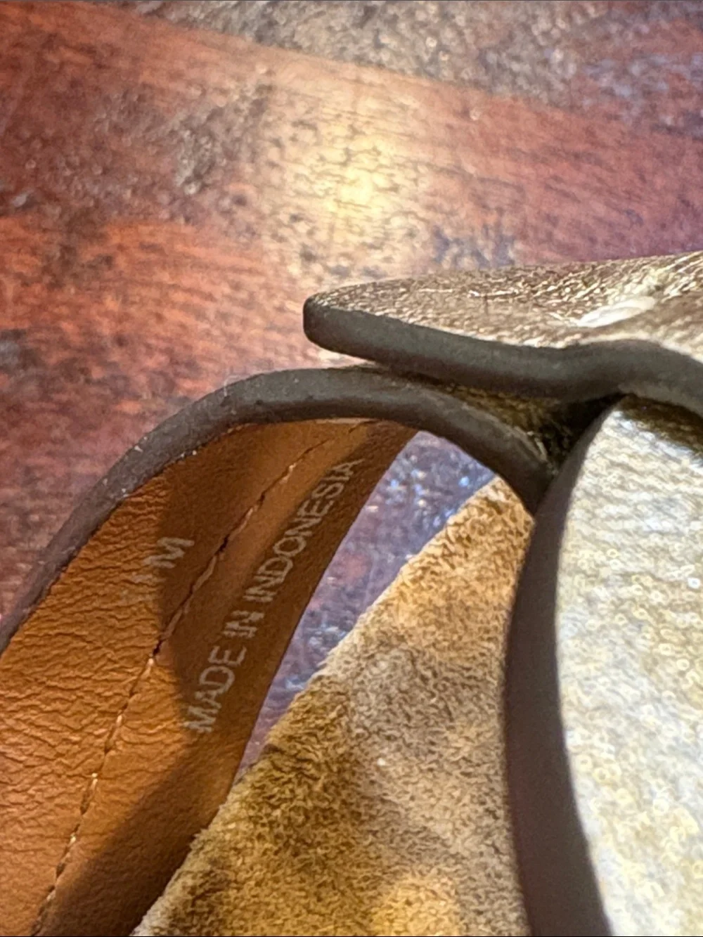 Tory Burch Miller Cloud Metallic Leather / Cork Sandals size 11